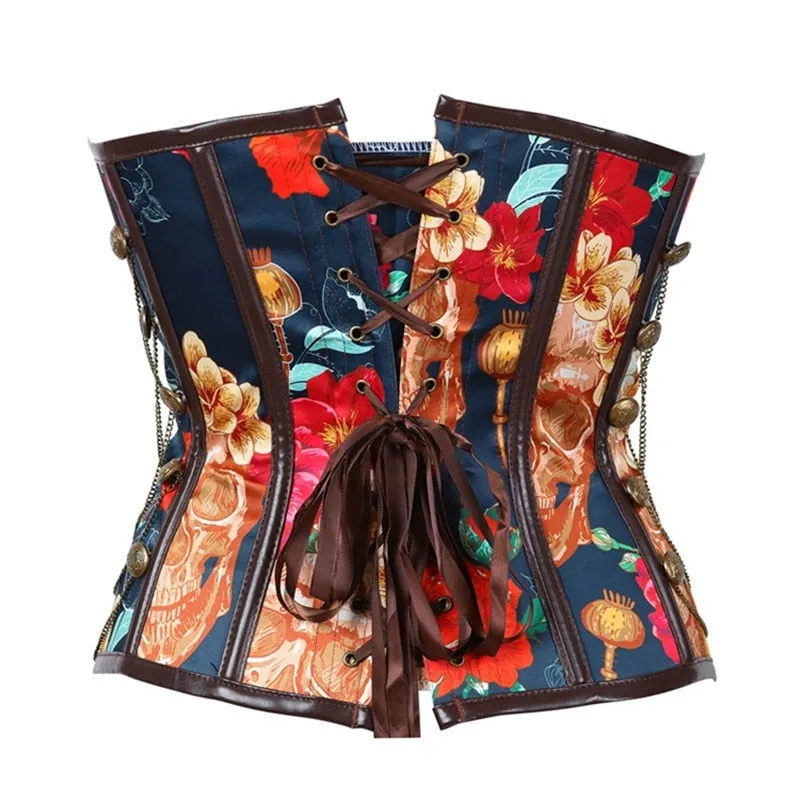 Gothic Shape Wear Steampunk Clothing Floral Corset Plus Size