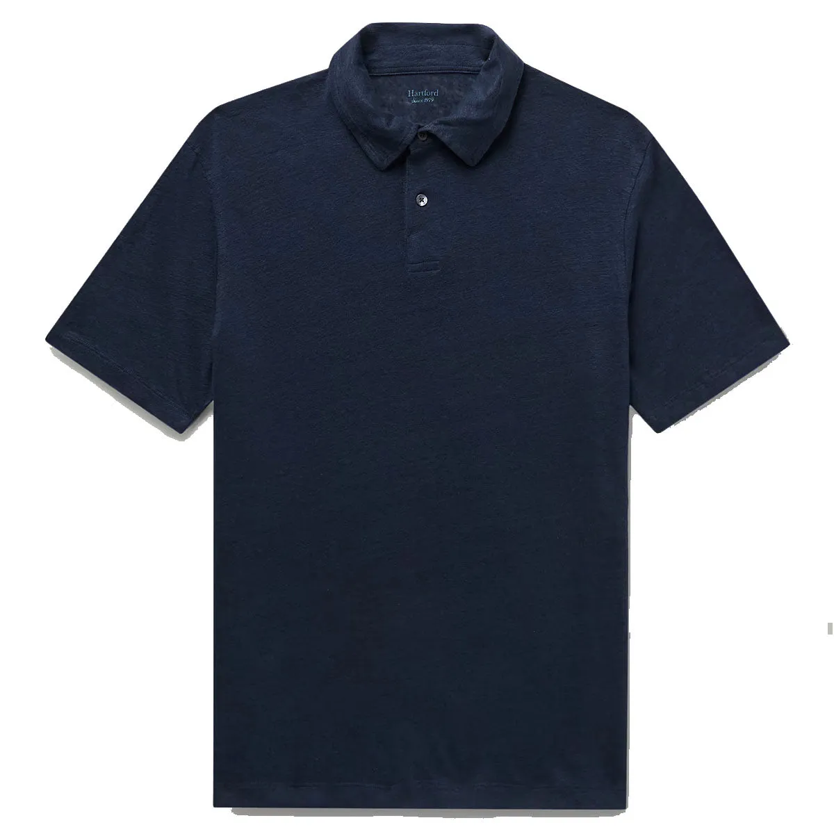 Hartford Linen SS Polo Navy