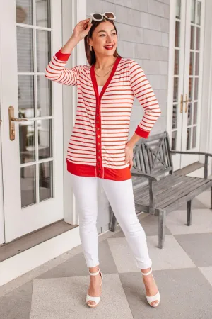 Hazel Blues® | Have You Heard Cardigan in Red
