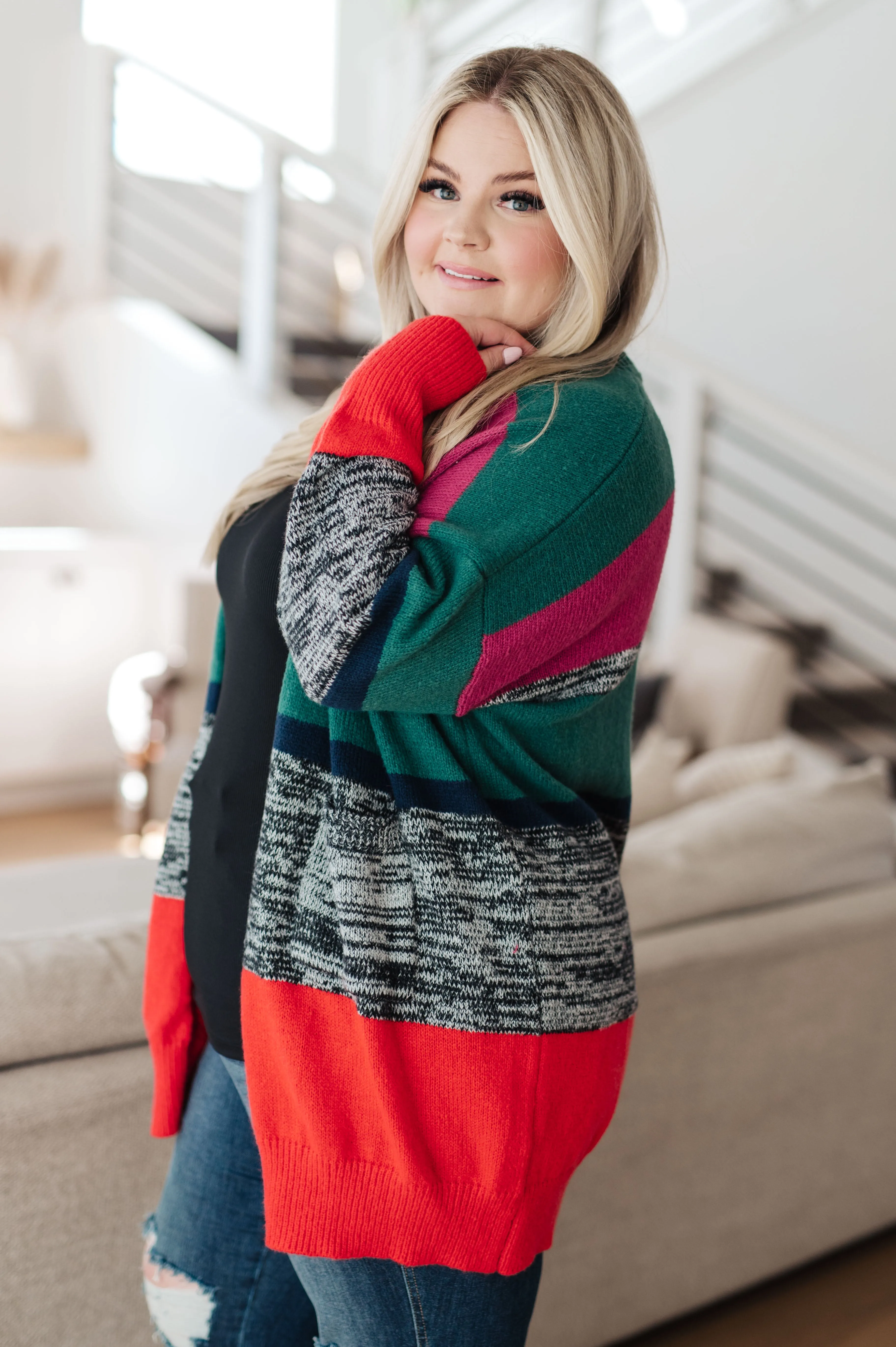 Hazel Blues® |  Keep it Cozy Striped Cardigan