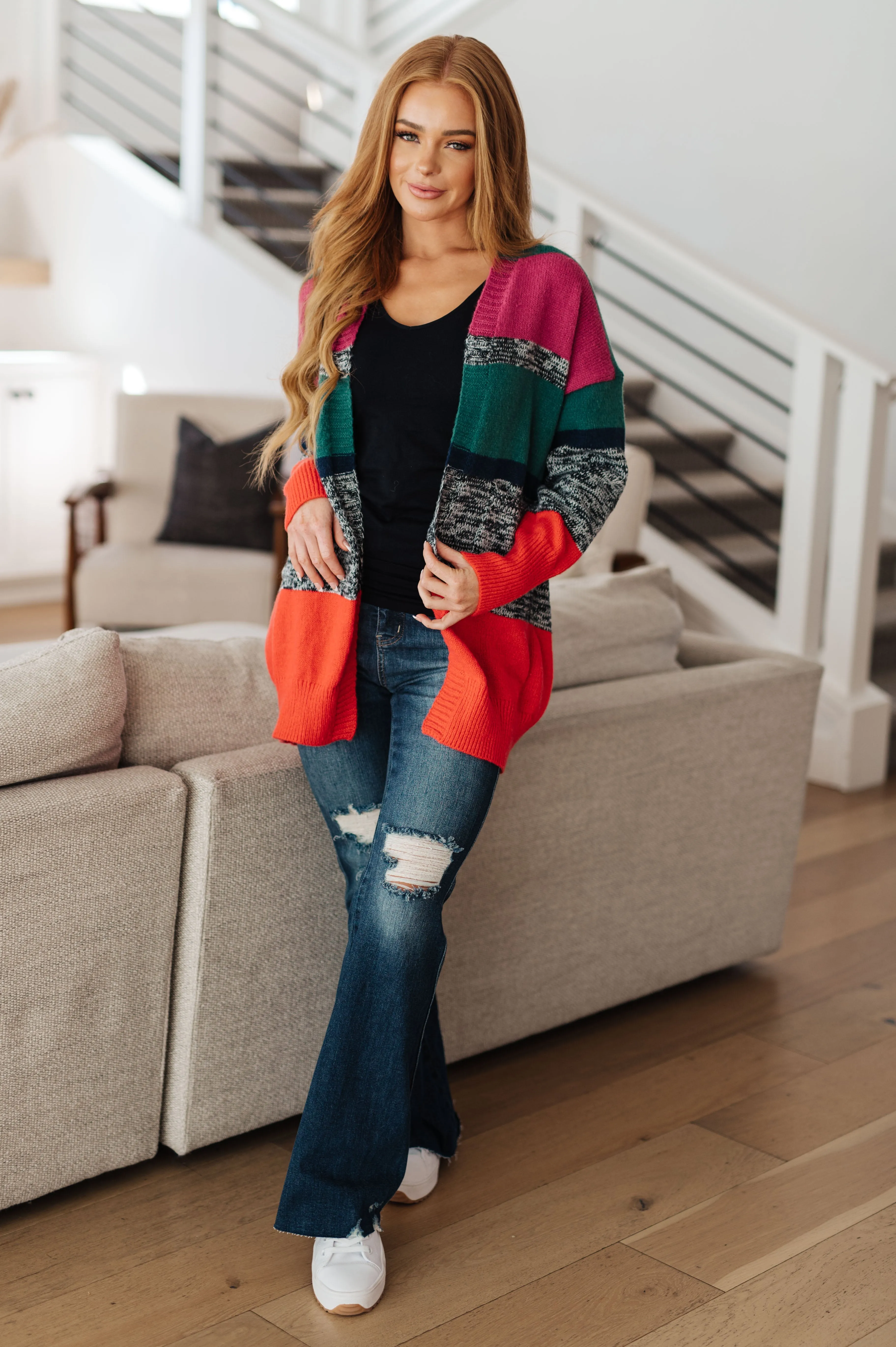Hazel Blues® |  Keep it Cozy Striped Cardigan