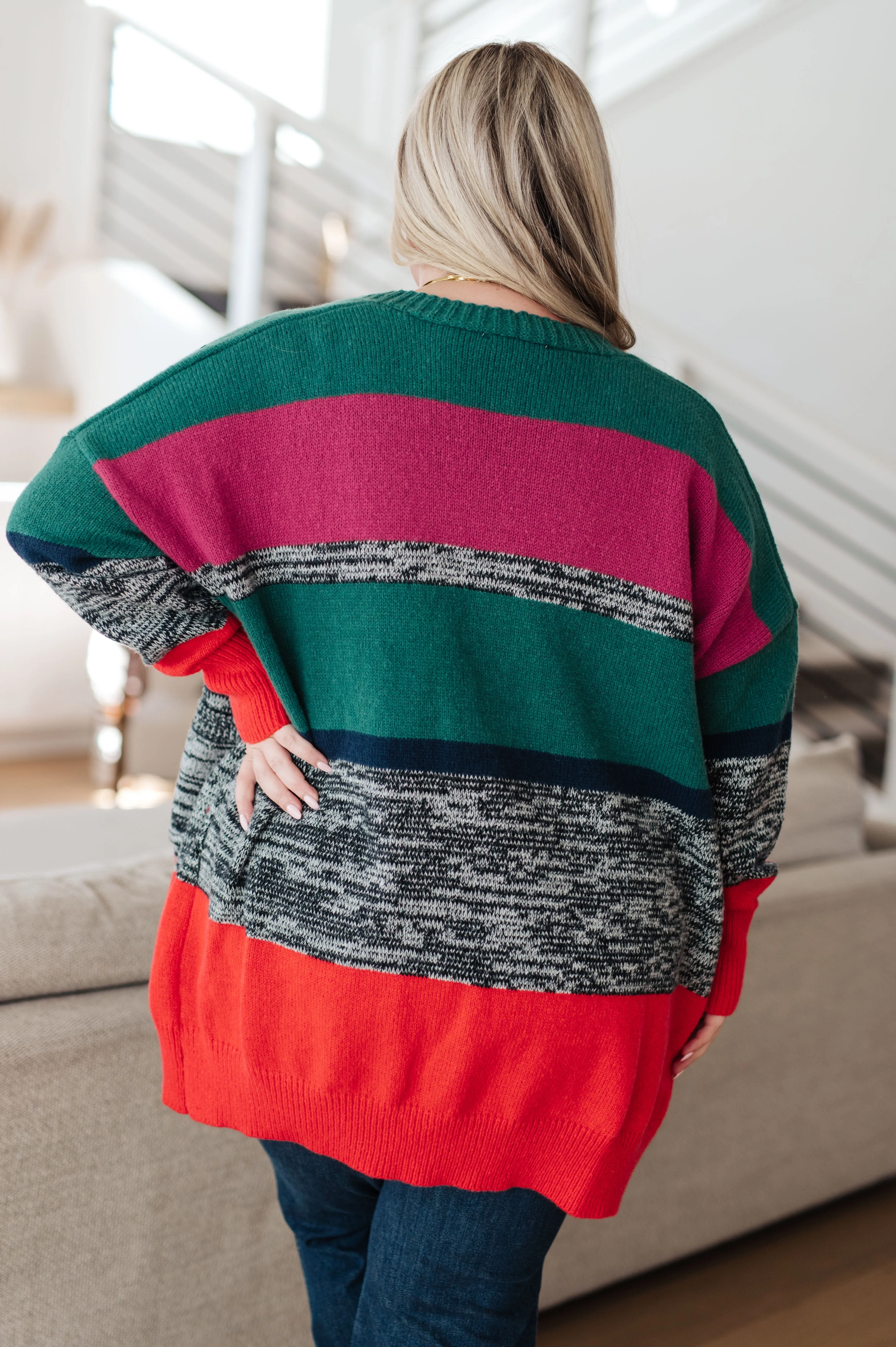 Hazel Blues® |  Keep it Cozy Striped Cardigan