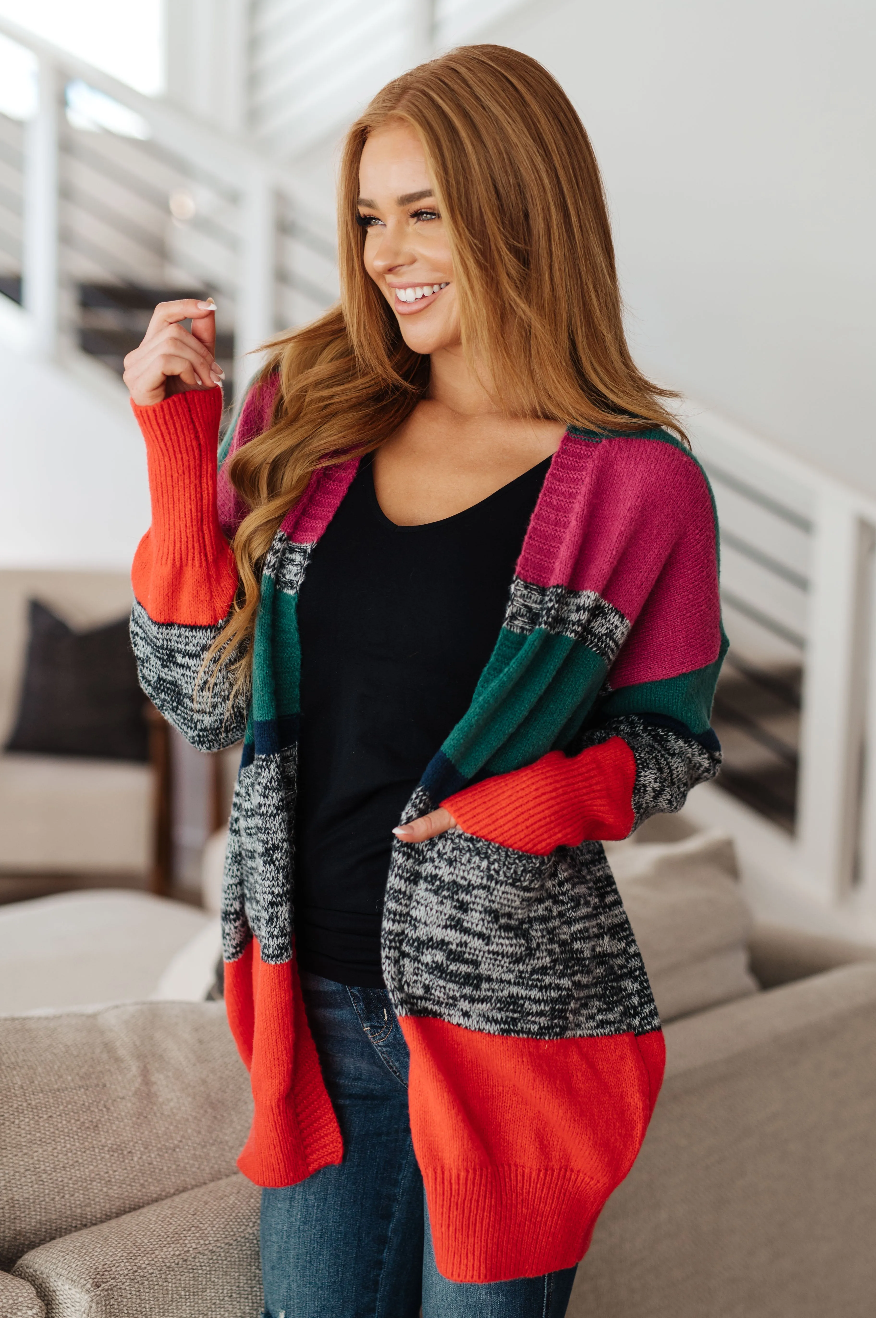 Hazel Blues® |  Keep it Cozy Striped Cardigan