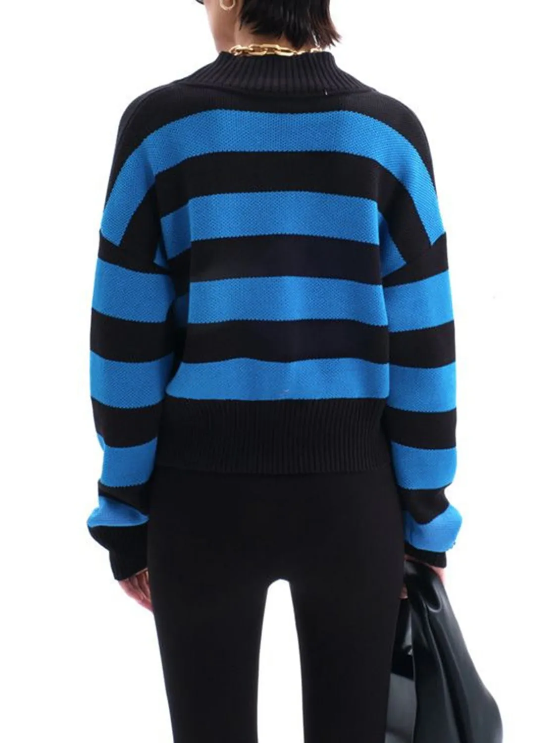 Hazel Blues® |  Striped Button Down Drop Shoulder Cardigan
