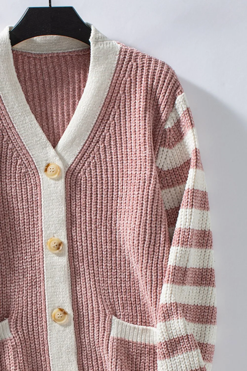 Hazel Blues® |  Striped Button Up Long Sleeve Cardigan