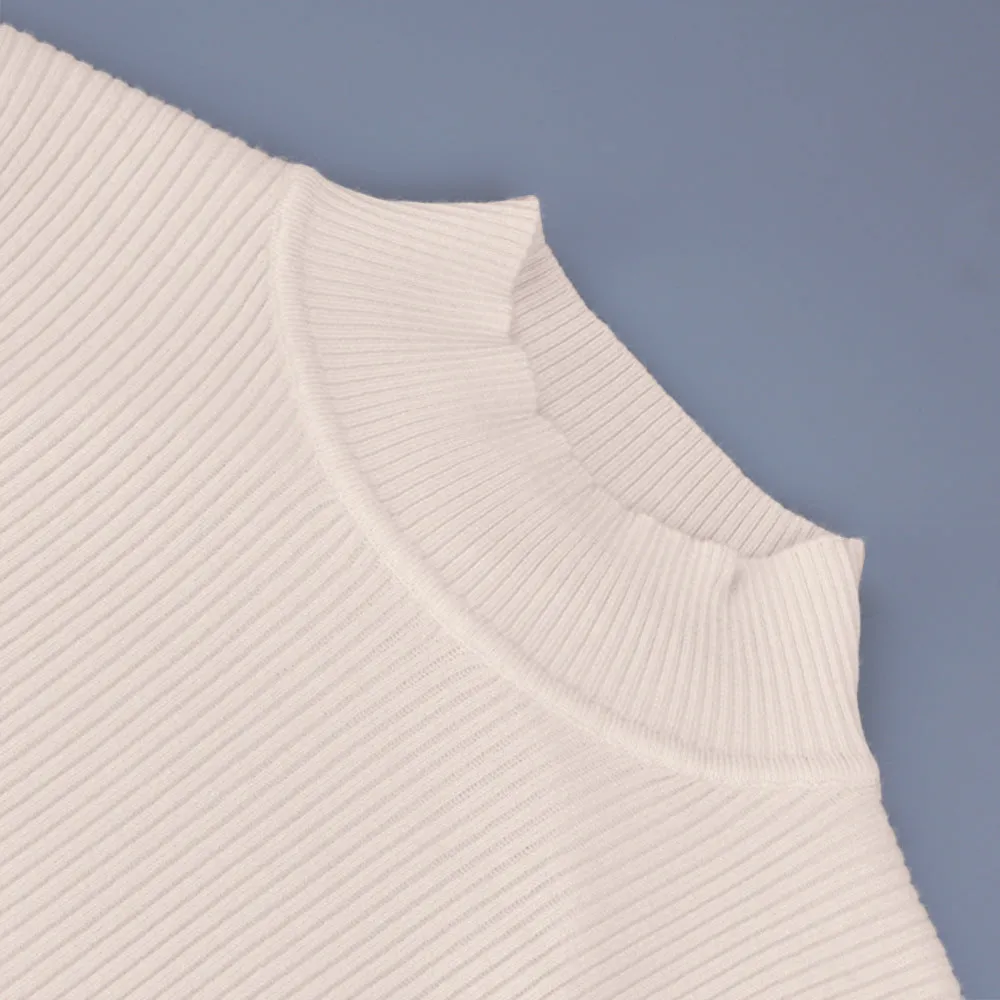 High Collar Bow Knot Backless Knit Sweaters Apricot