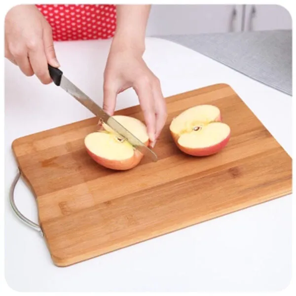 High quality bamboo cutting board with metal handle Rectangular