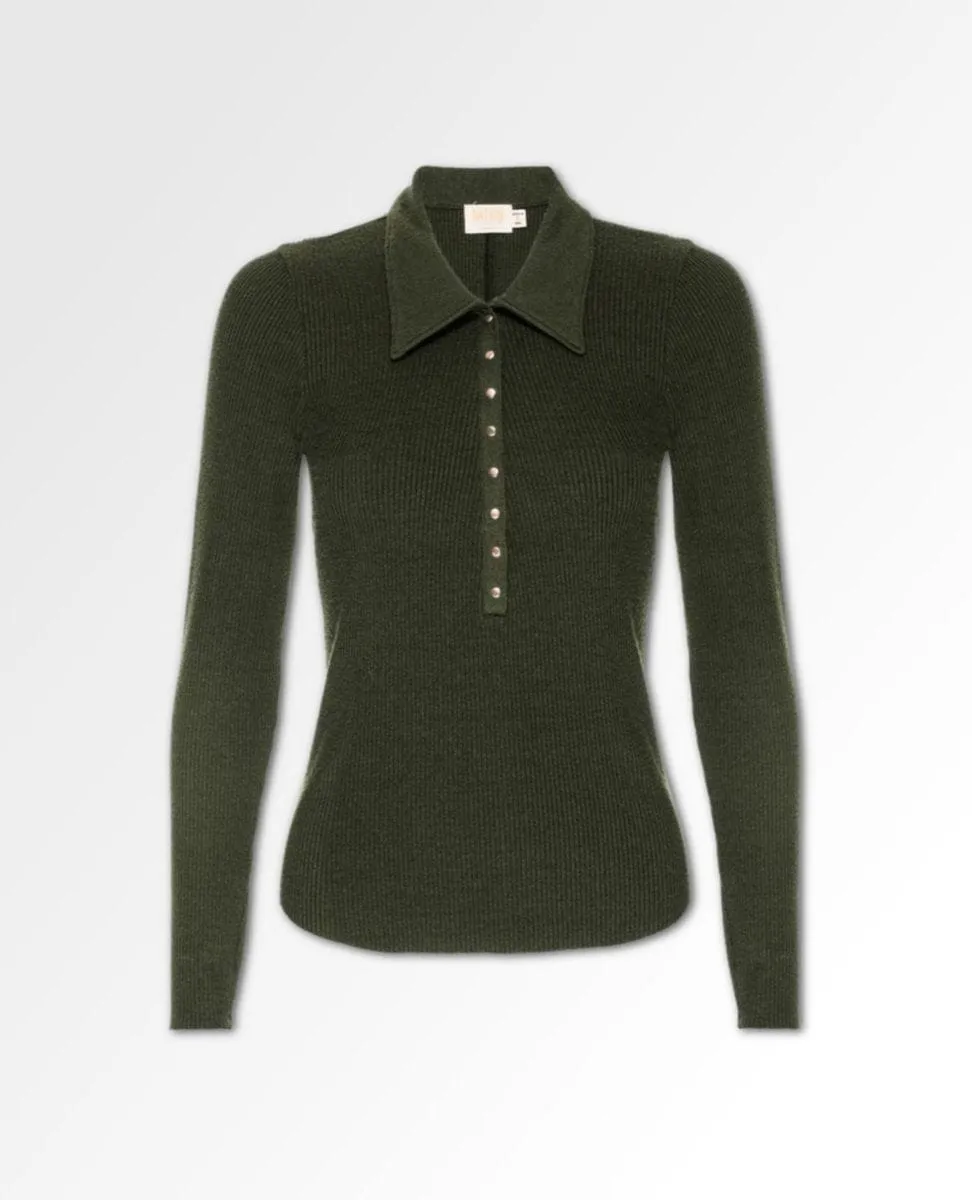 Hollis Collared Snap Tee Nori