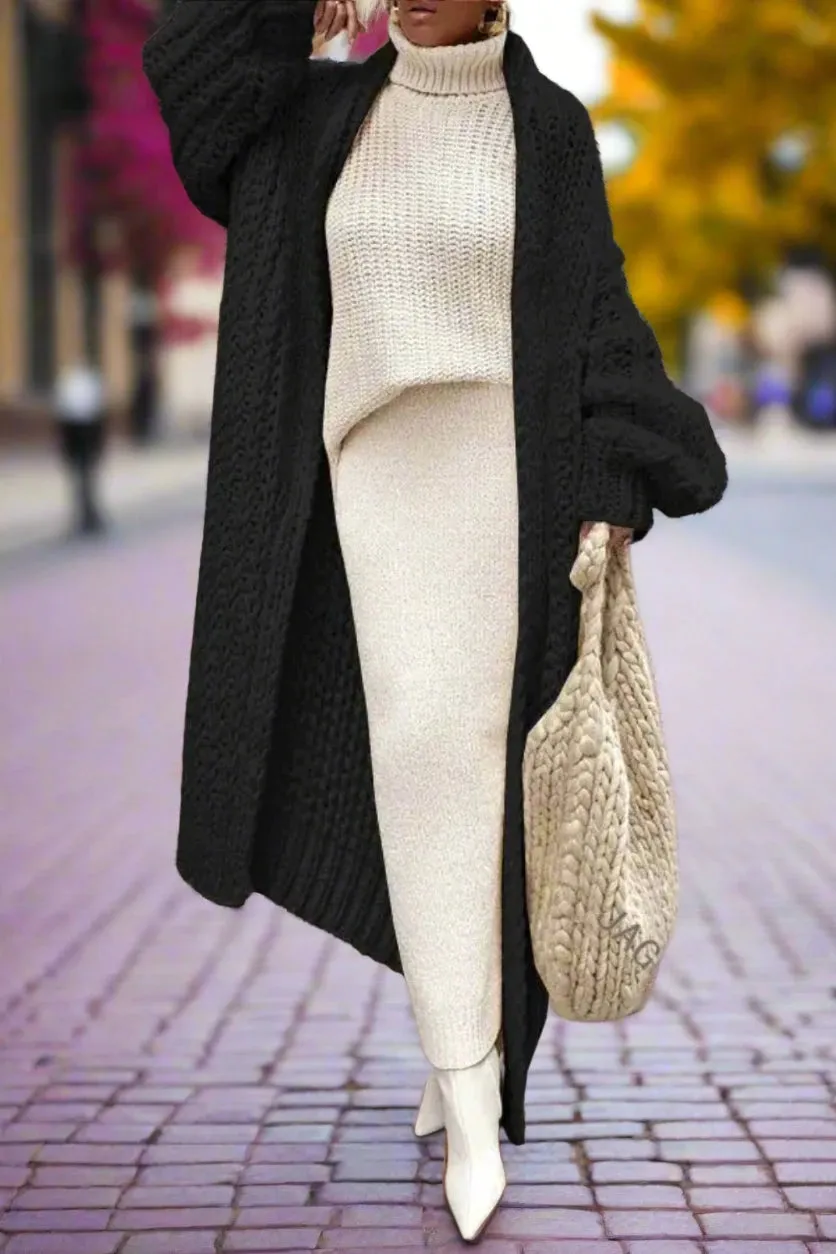 Hollow Out Knitted Oversized Cardigan