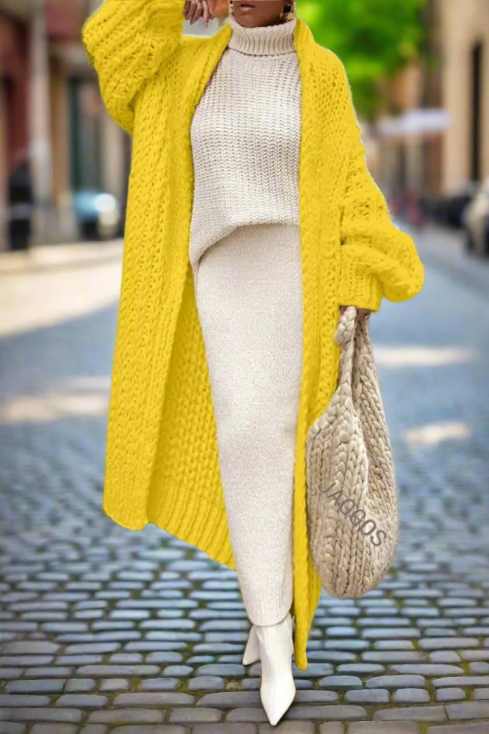 Hollow Out Knitted Oversized Cardigan