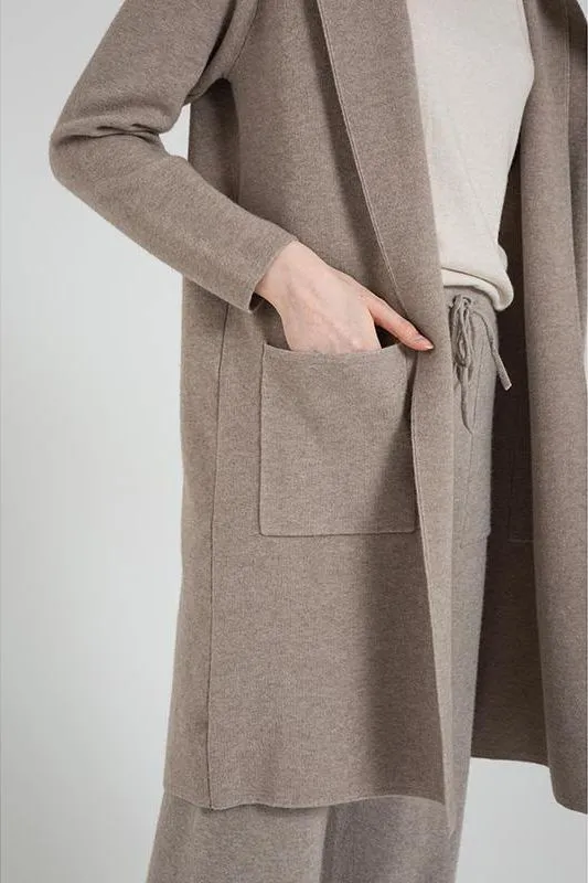 Hooded Sweater Pocket Cardigan