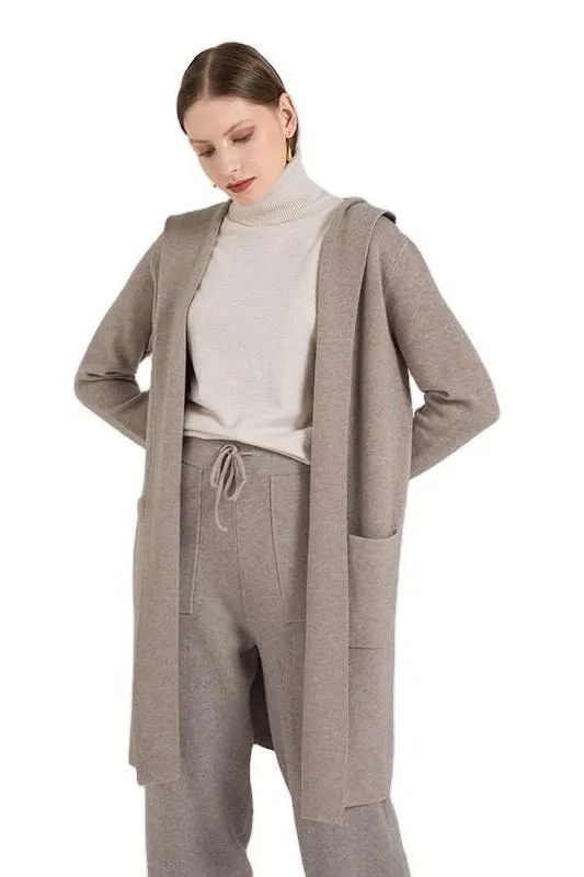 Hooded Sweater Pocket Cardigan