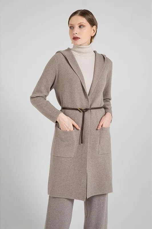 Hooded Sweater Pocket Cardigan