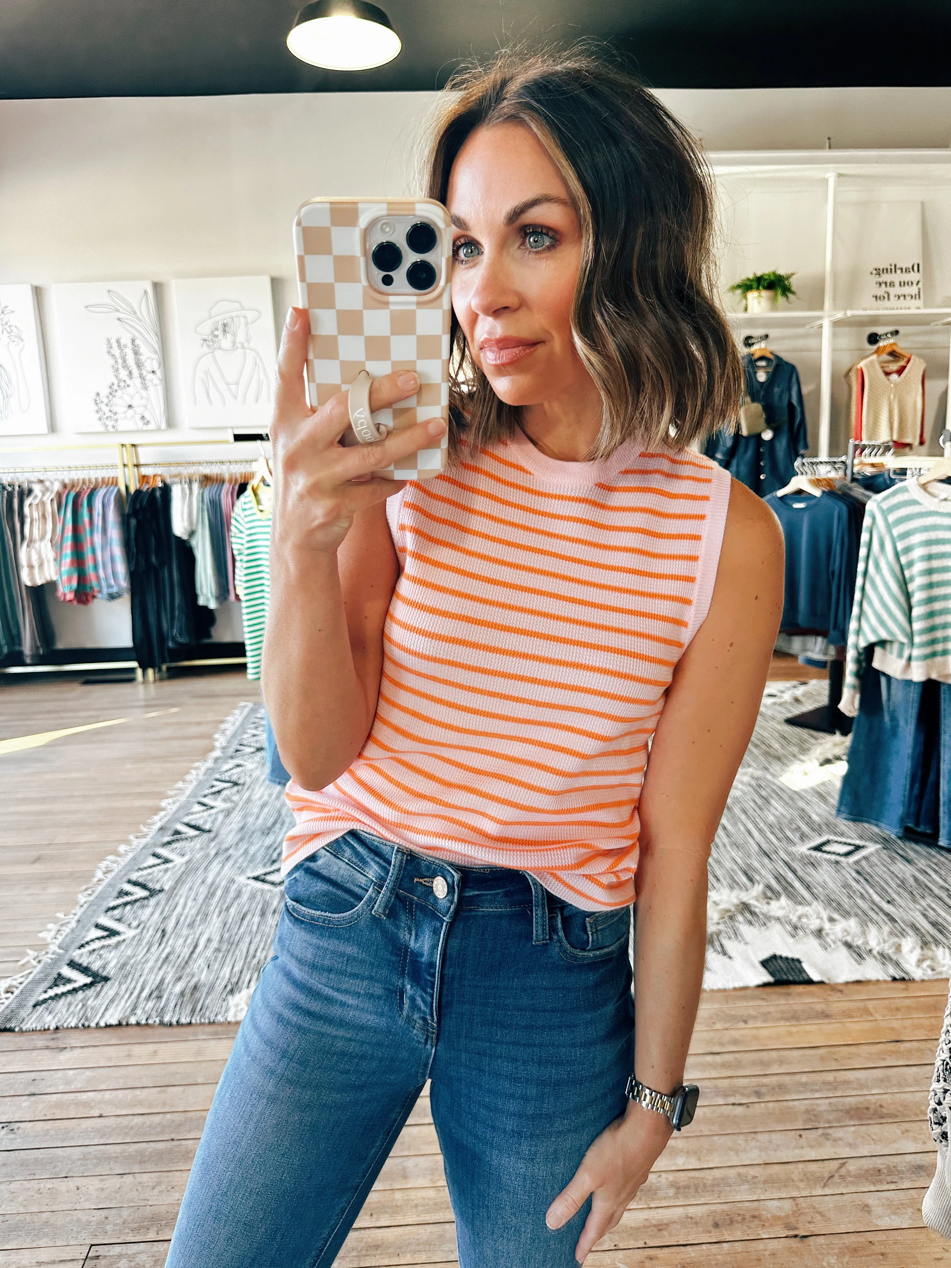Hyde Park Striped Sweater Tank