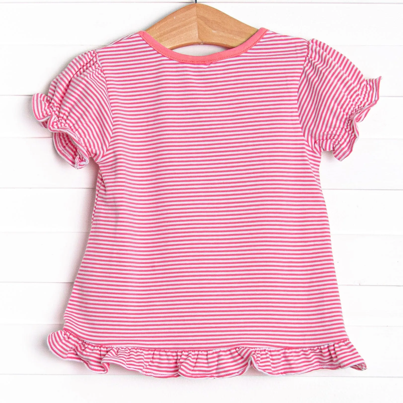 Ice Cream Truck Treat Applique Ruffle Top, Pink