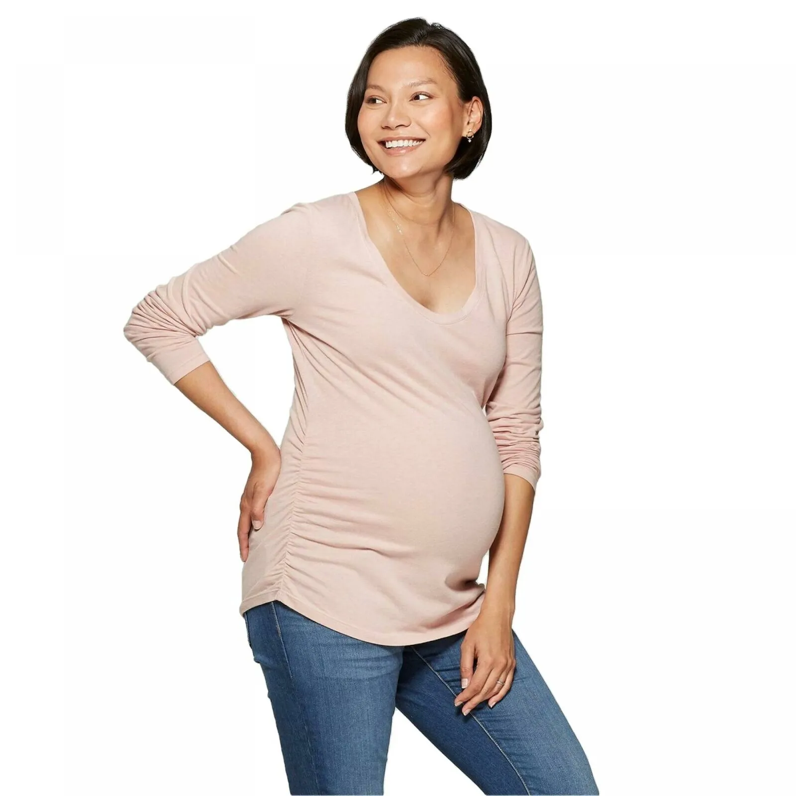 Isabel Maternity by Ingrid & Isabel Long Sleeve Shirred T-Shirt