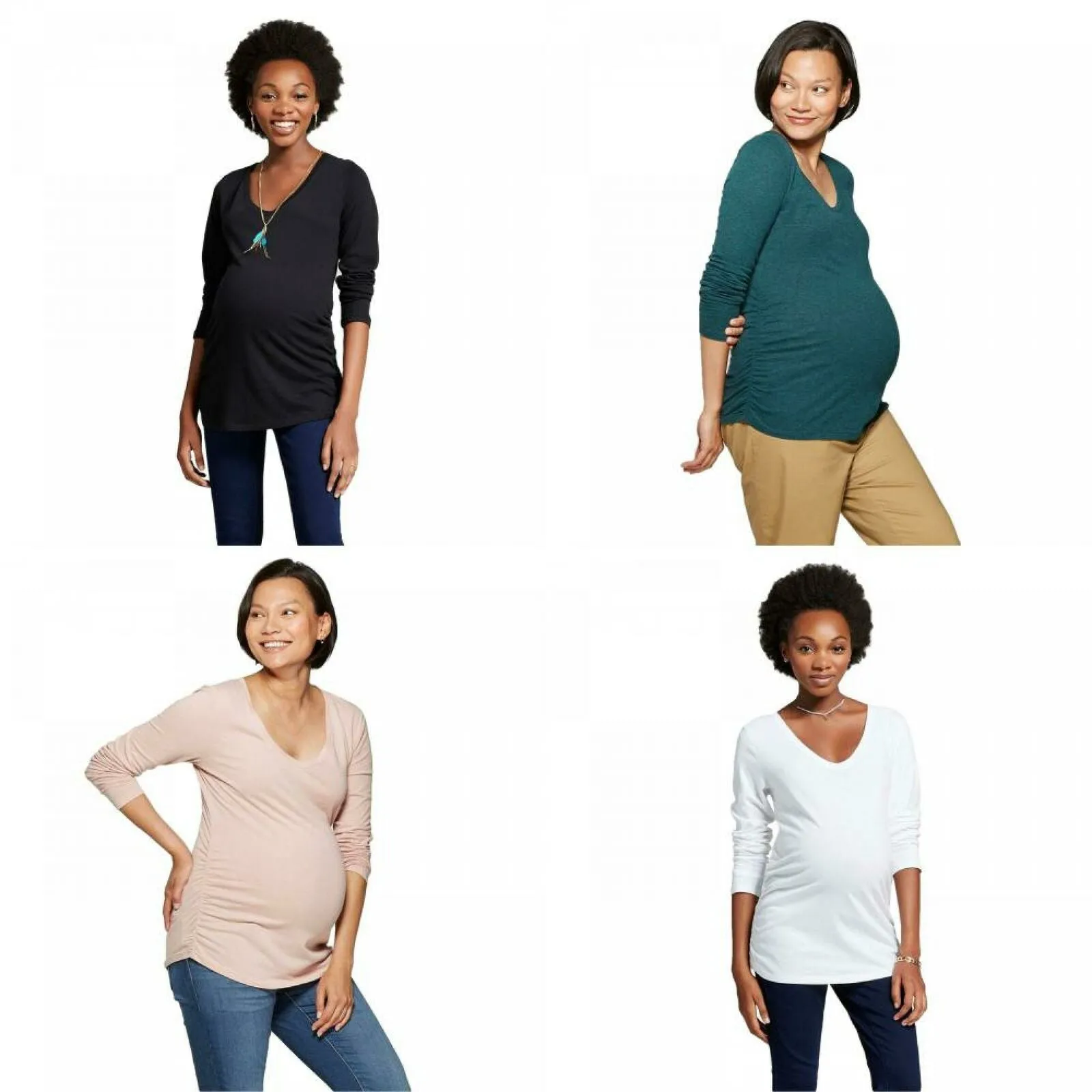 Isabel Maternity by Ingrid & Isabel Long Sleeve Shirred T-Shirt