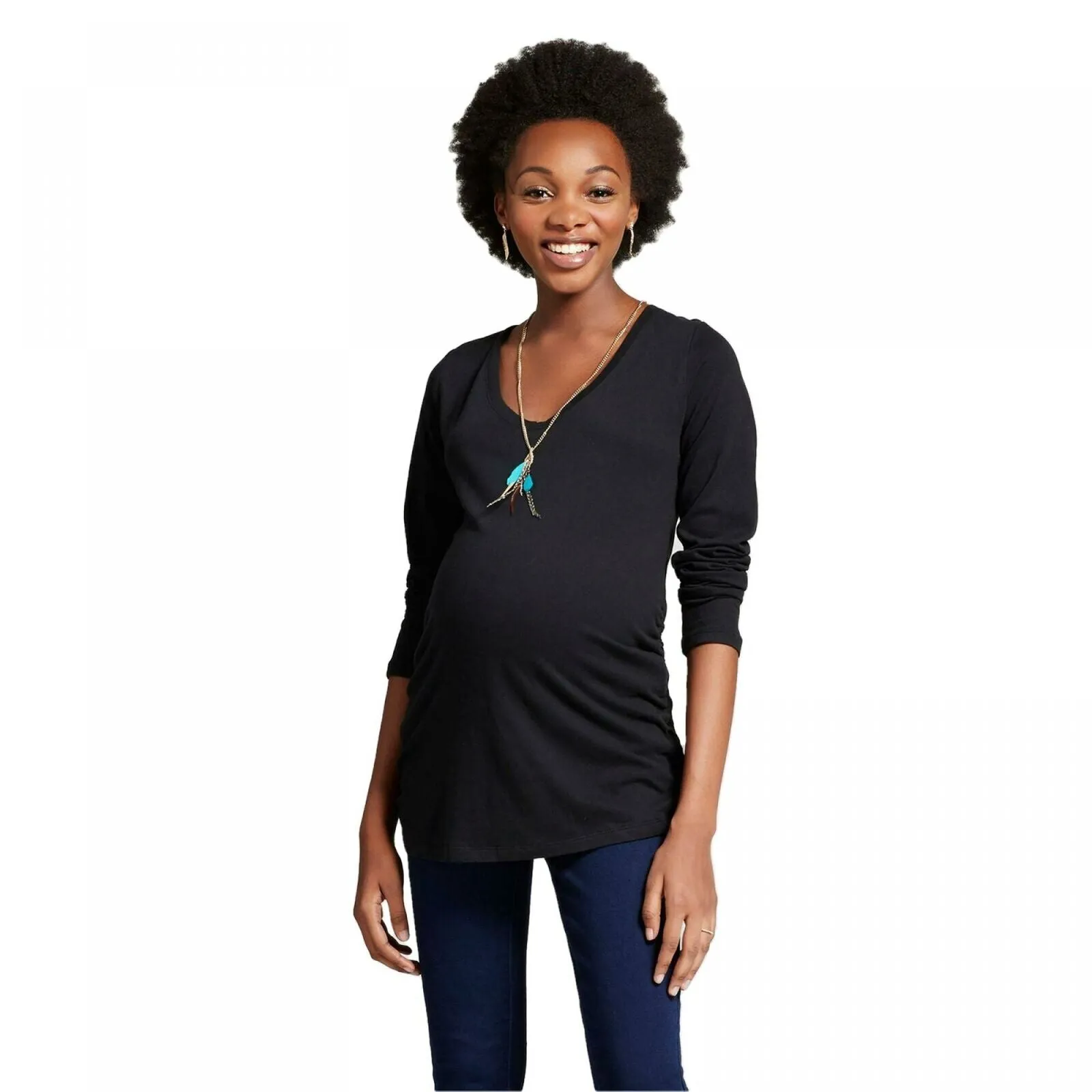Isabel Maternity by Ingrid & Isabel Long Sleeve Shirred T-Shirt