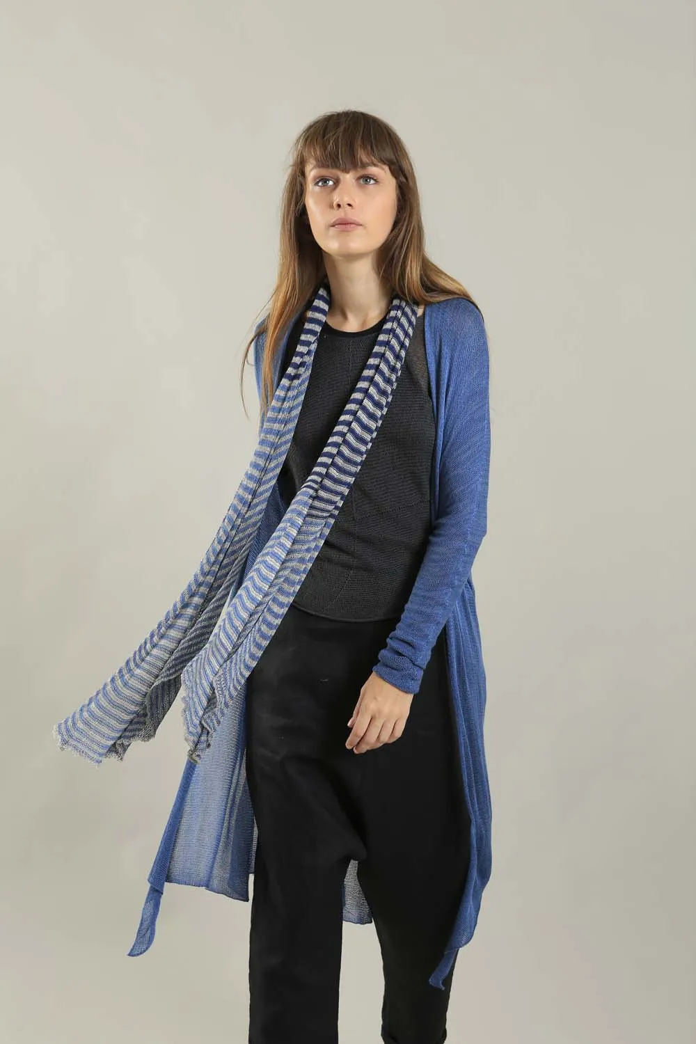 Jean Blue Long Bamboo Cardigan
