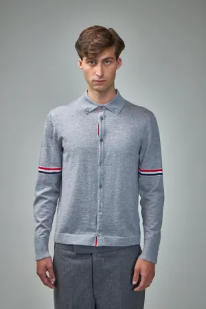 Jersey Stitch Button Down Long Sleeve Shirt