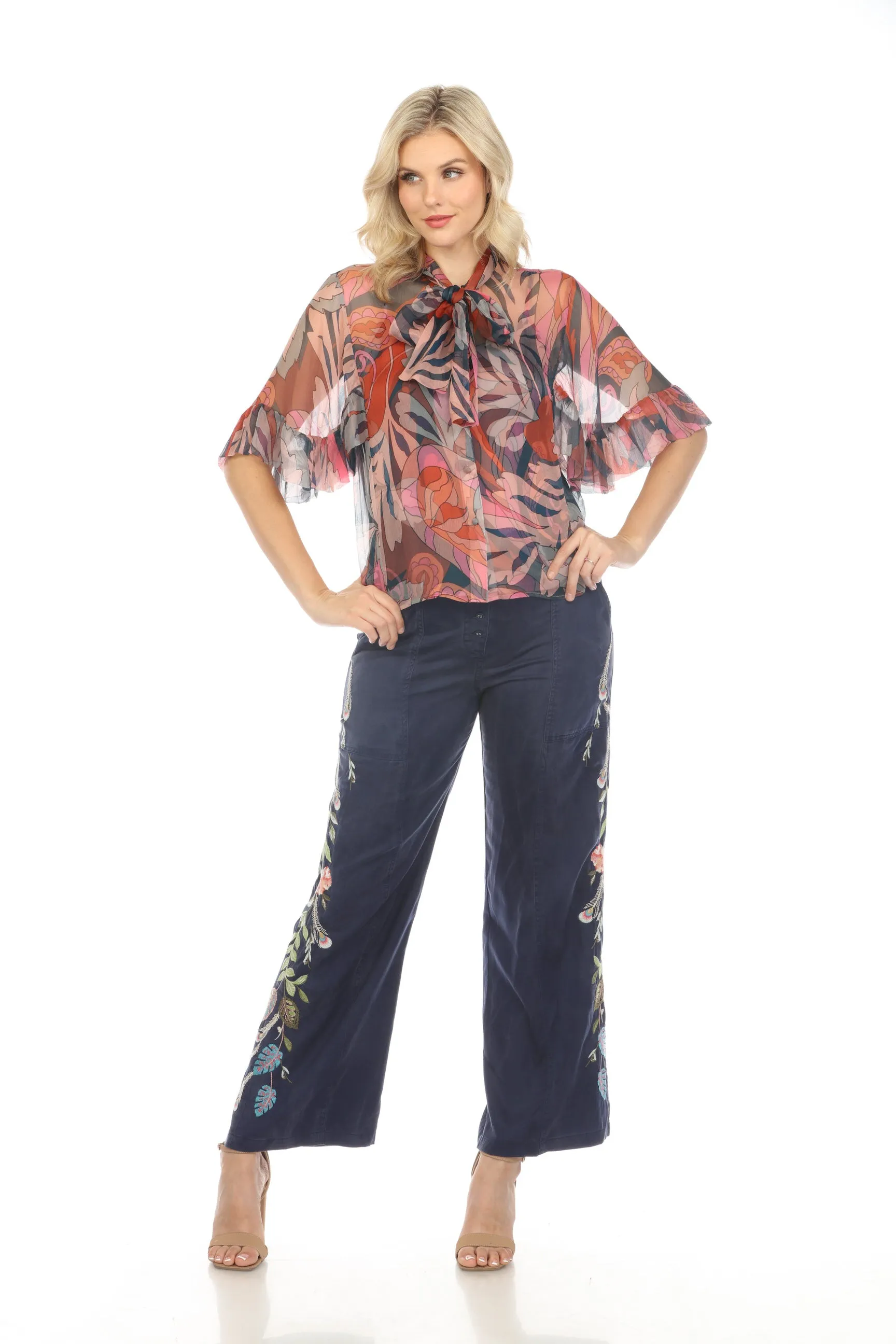 Johnny Was Workshop Emika Belted Wide Leg Pants W61124 *