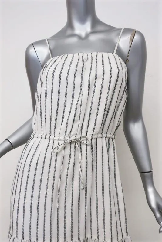 Joie Maxi Dress Theodorine White/Black Striped Cotton Size Extra Small