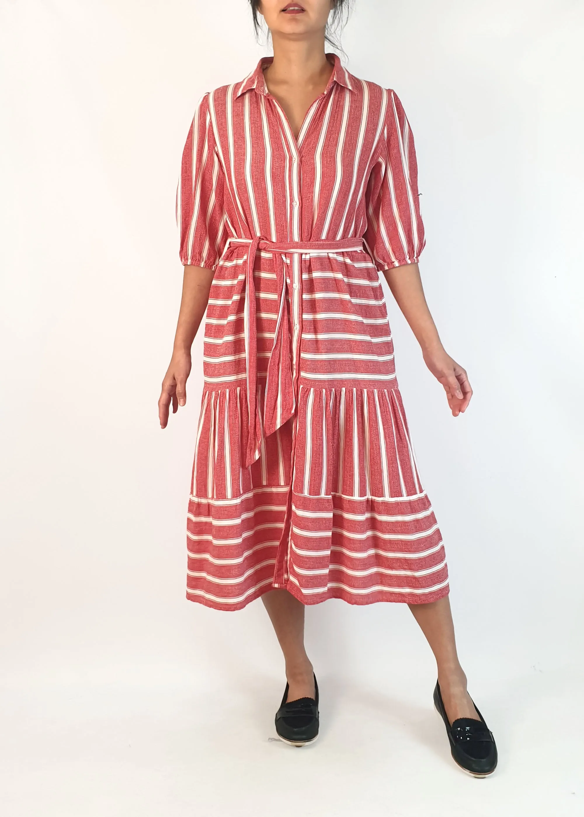 Joop & Gypsy red and white striped dress size 10