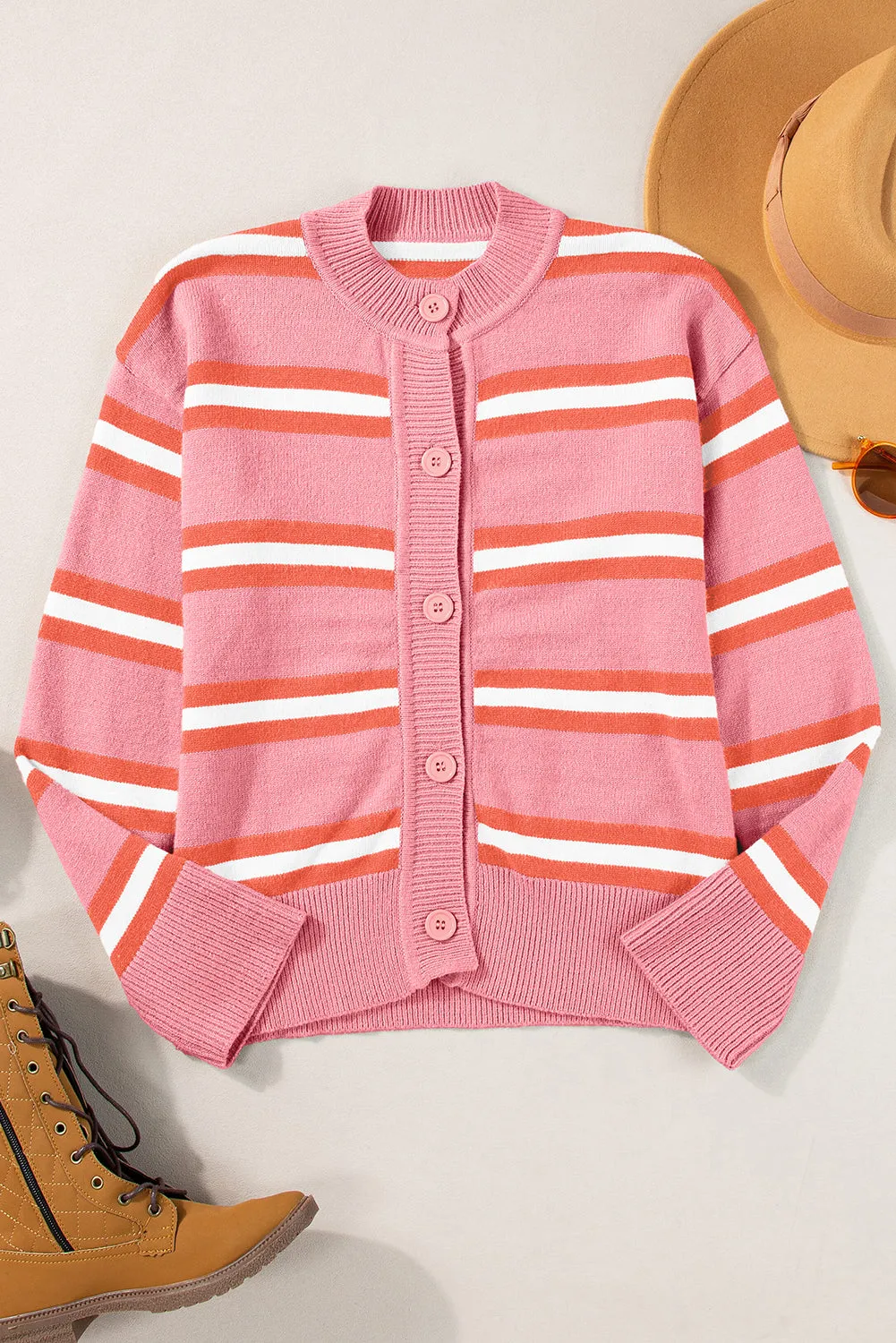 KaleaBoutique Drop Shoulder Buttons Cardigan Sweater