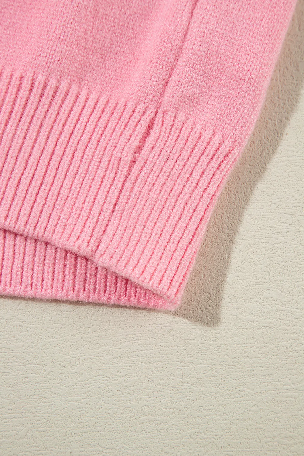KaleaBoutique Flower Detail Knitted Notched Neck Sweater