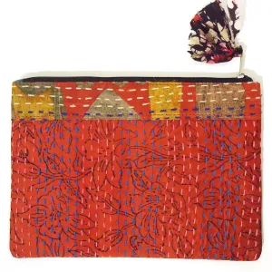 Kantha Pouch - Pink