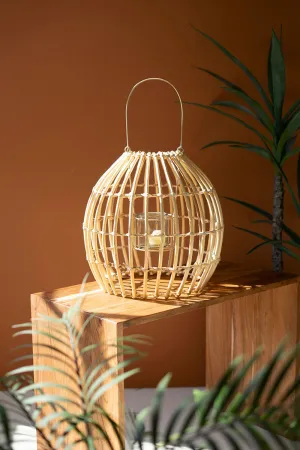 LANTERN - Round Bamboo with Glass