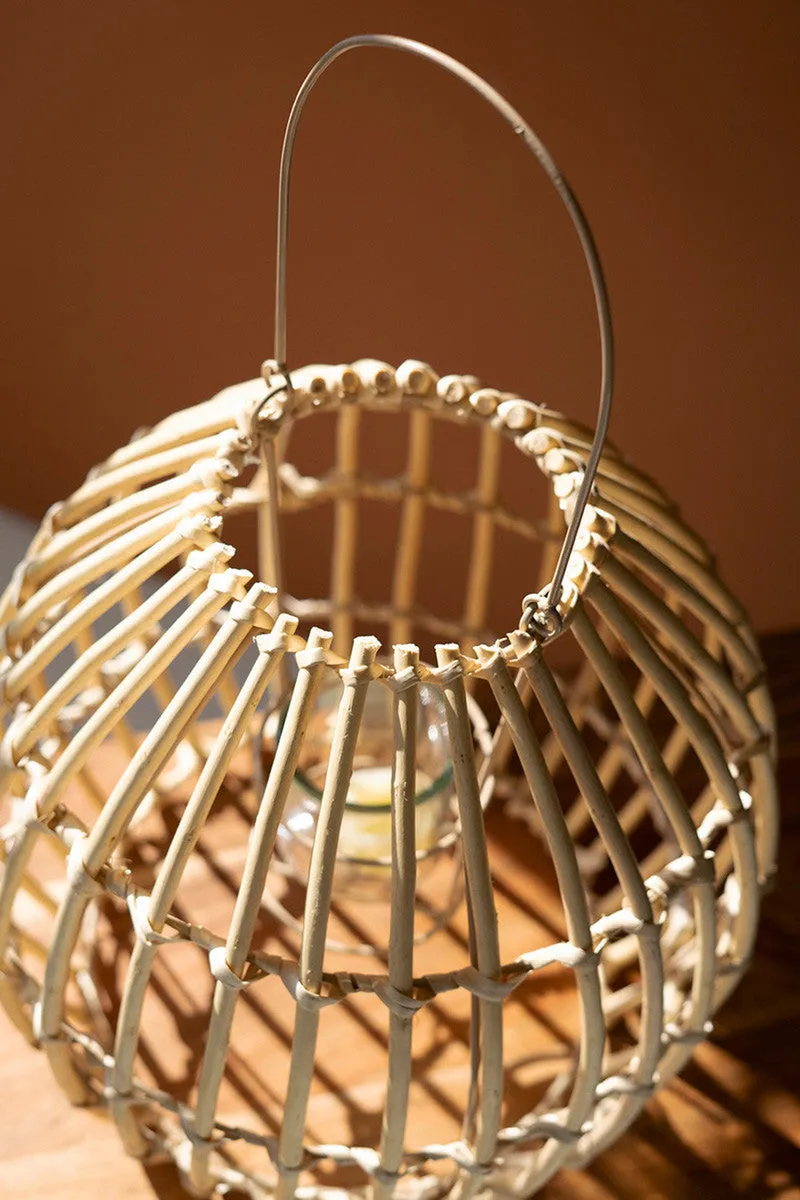 LANTERN - Round Bamboo with Glass