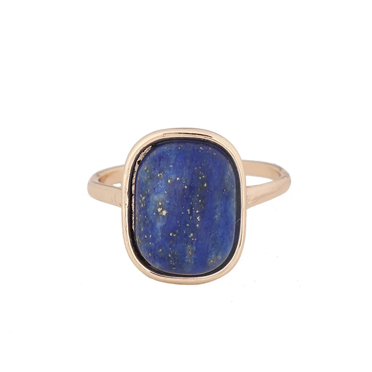 Lapis & 18K Gold-Plated Cushion-Cut Ring