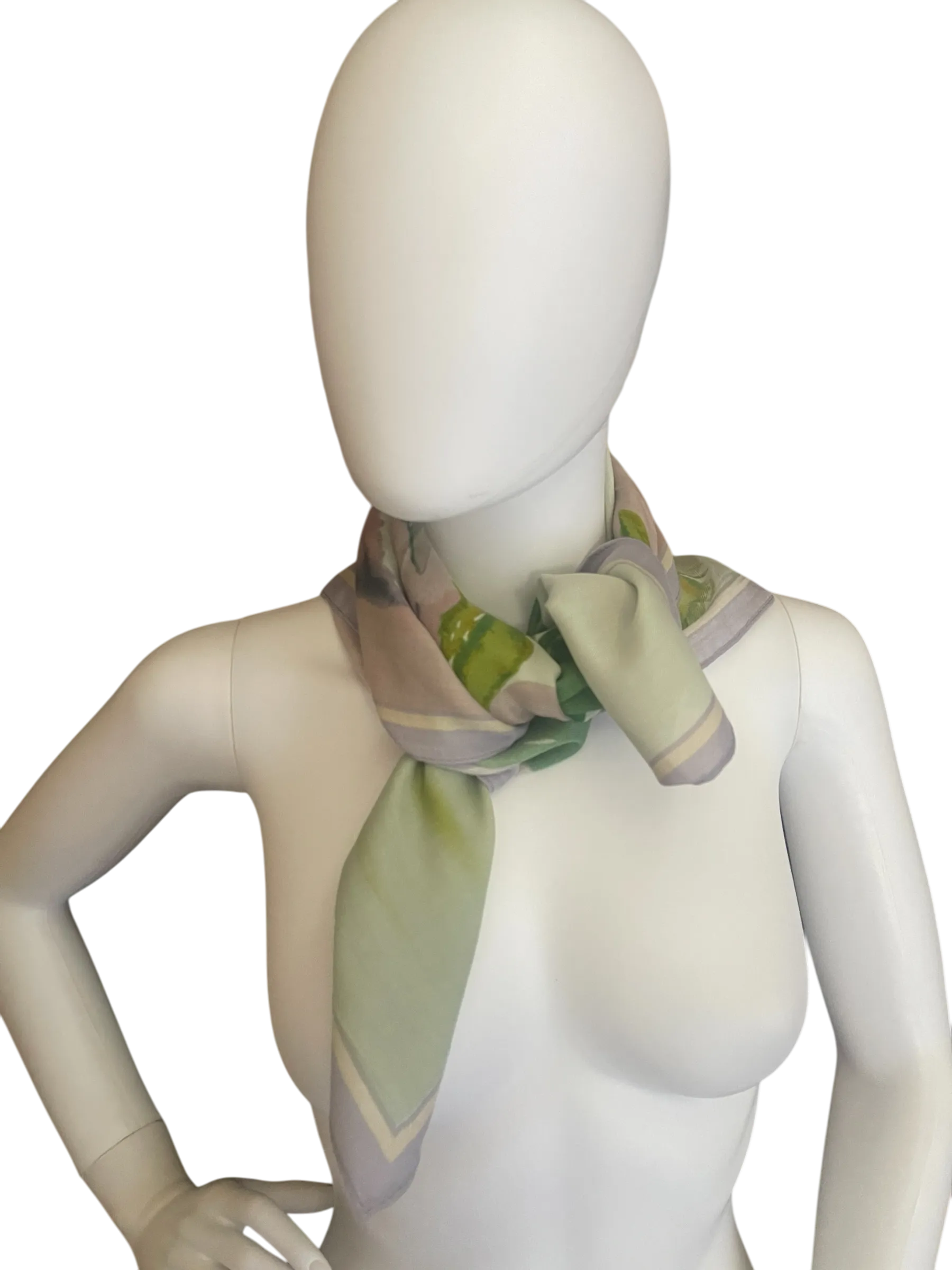 Lavender Patterned Silk Scarf