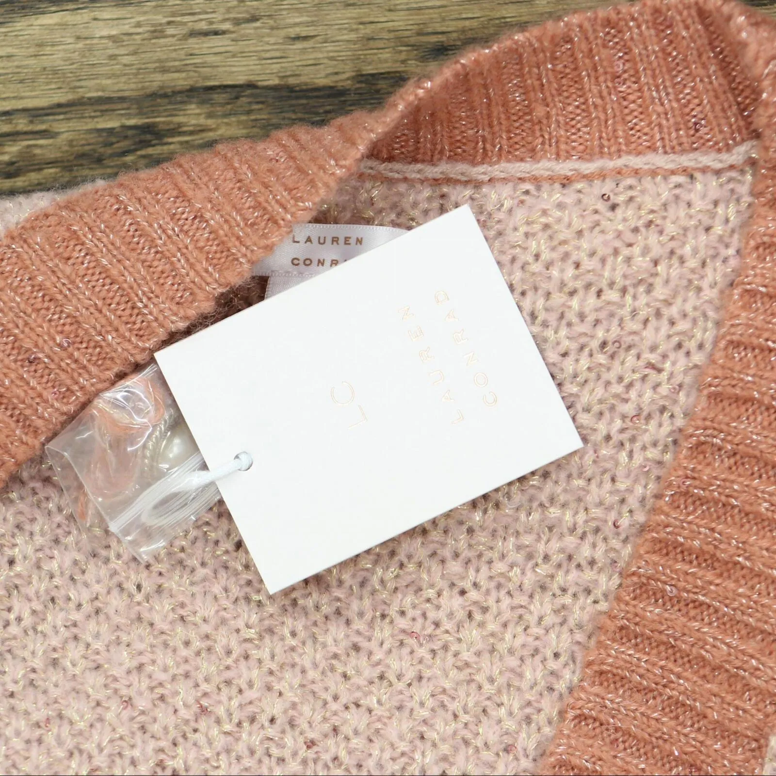 Lc Lauren Conrad Women's Metallic Cardigan Sweater WL23S032RS