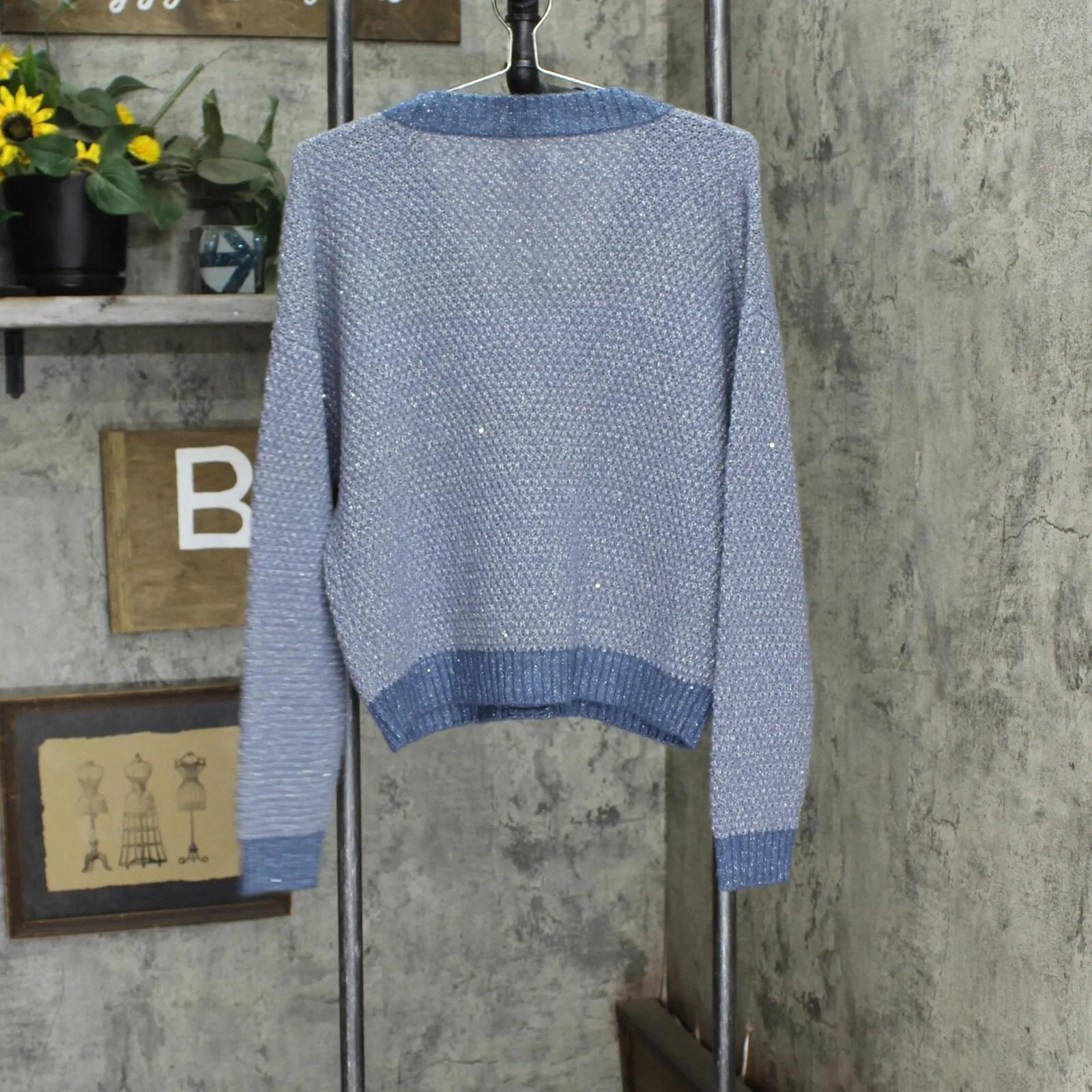 Lc Lauren Conrad Women's Metallic Cardigan Sweater WL23S032RS