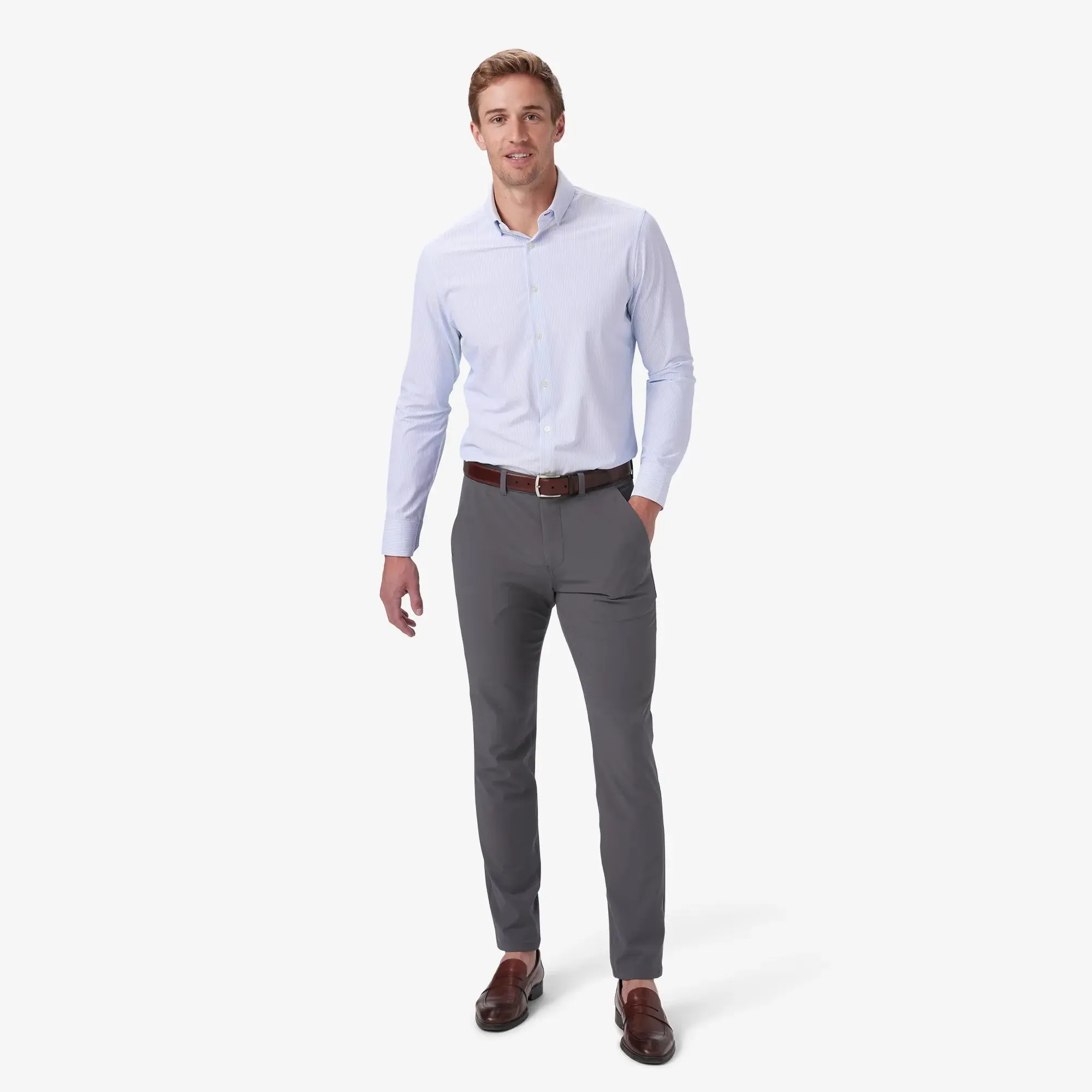 Leeward Dress Shirt - Blue Banker Stripe