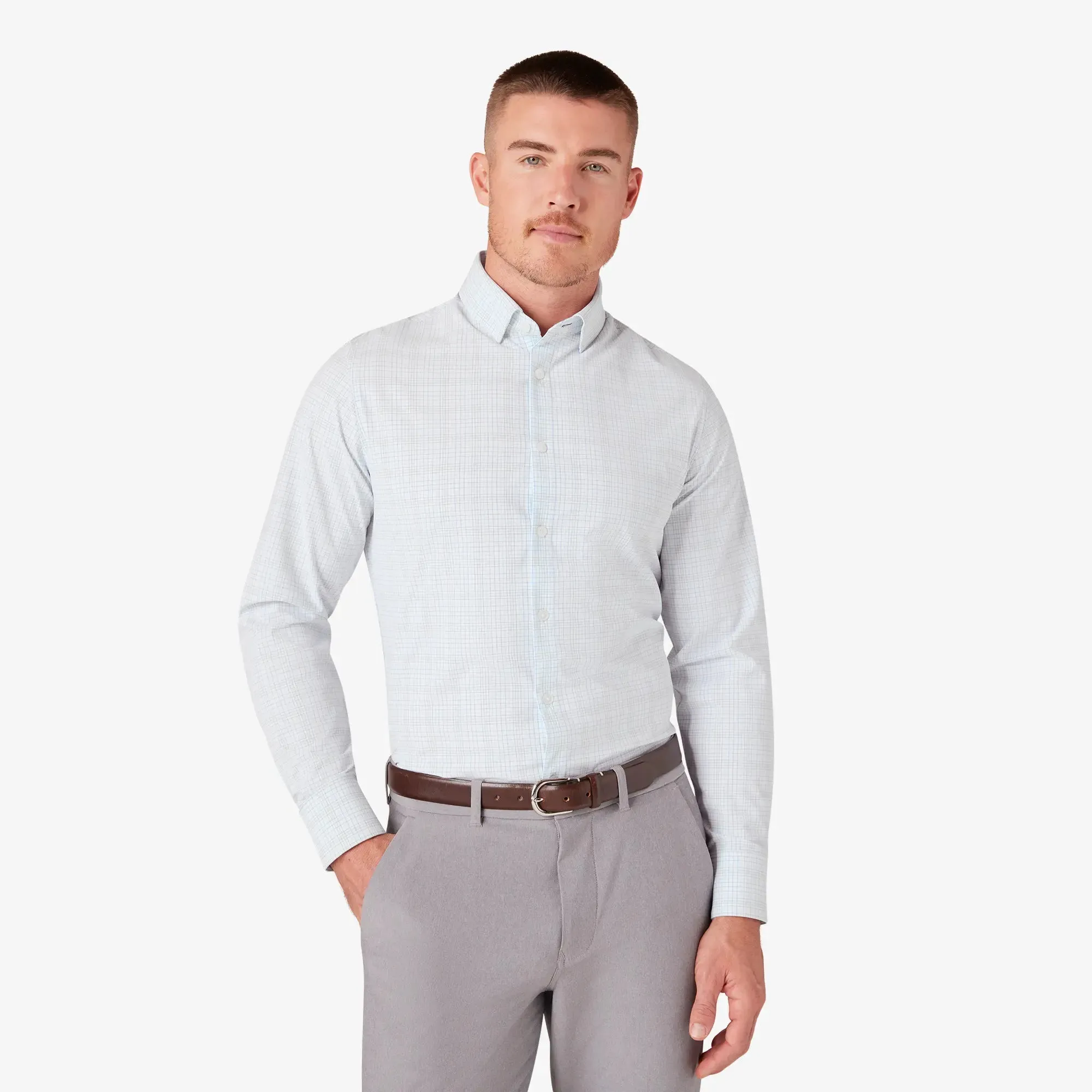 Leeward  Dress Shirt - White Baja Plaid
