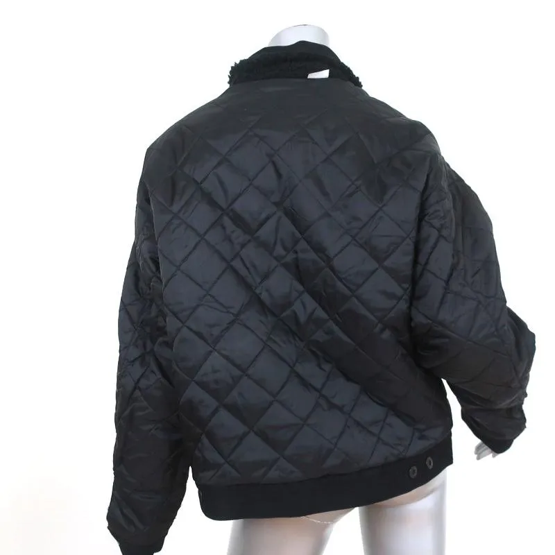 Levi's Reversible Sherpa Trucker Jacket Black Quilted Polyester Size Medium