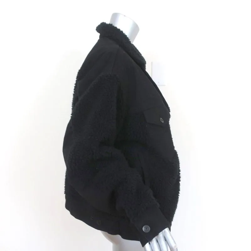 Levi's Reversible Sherpa Trucker Jacket Black Quilted Polyester Size Medium