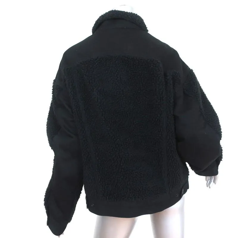 Levi's Reversible Sherpa Trucker Jacket Black Quilted Polyester Size Medium