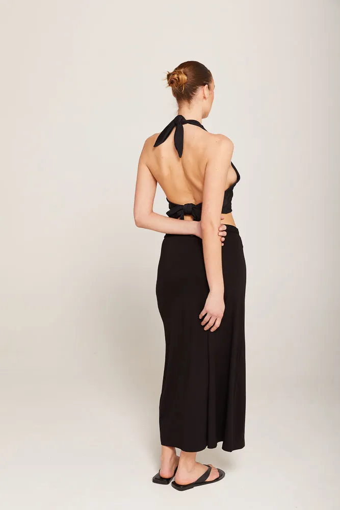 LEYLAH MIDI SKIRT - BLACK