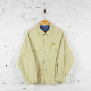 Lined Denim Jacket - Beige - XL