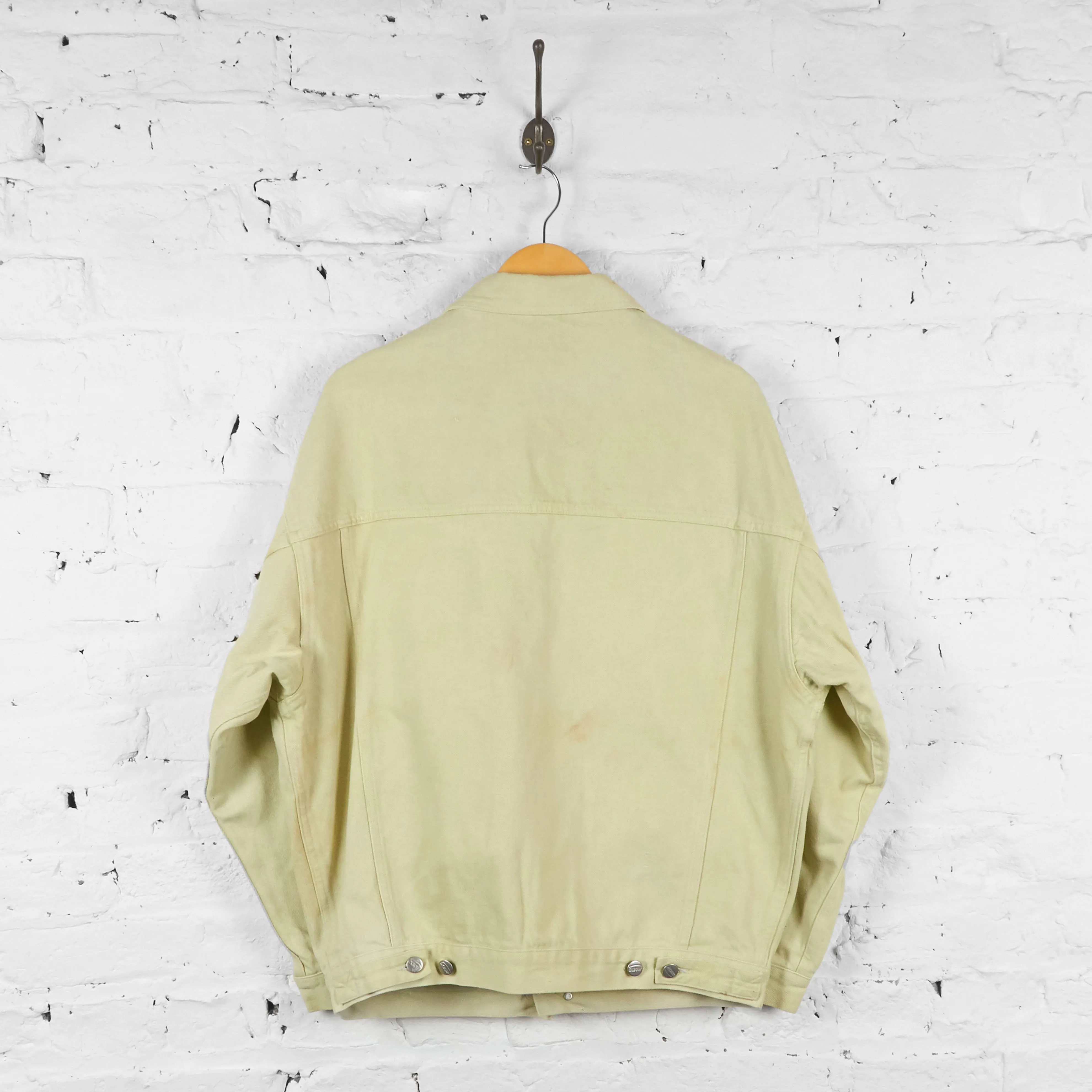 Lined Denim Jacket - Beige - XL