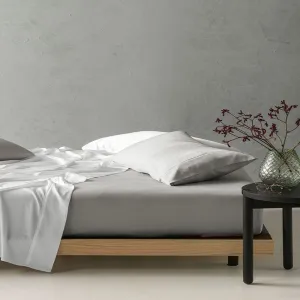 Linen House Elka Bamboo 500 Thread Count Fitted Sheet Silver