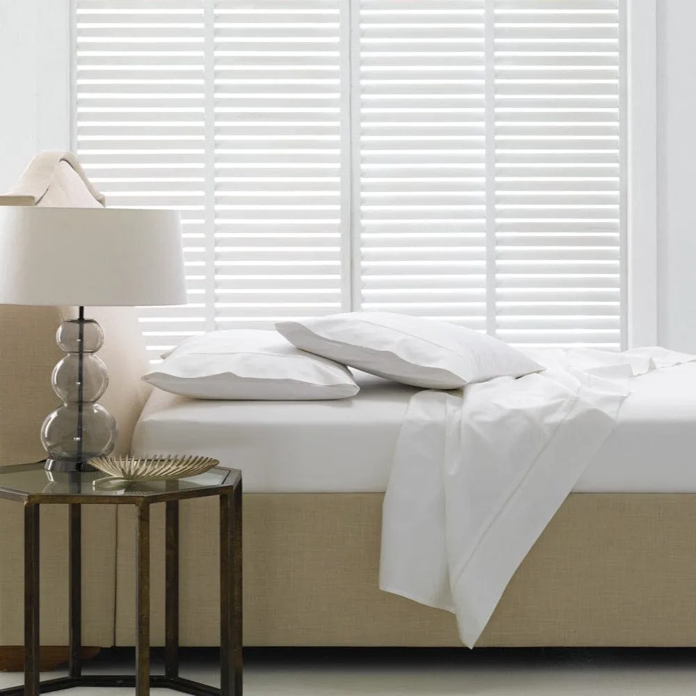 Linen House Elka Bamboo 500 Thread Count Fitted Sheet White
