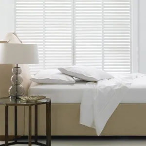 Linen House Elka Bamboo 500 Thread Count Fitted Sheet White