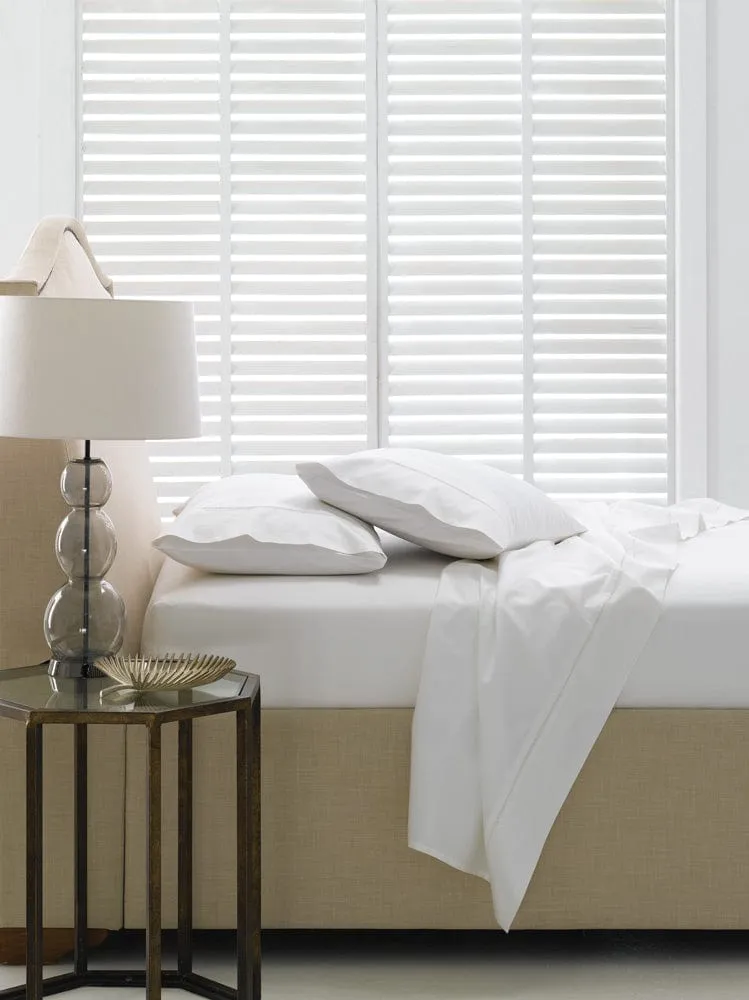 Linen House Elka Bamboo 500 Thread Count Fitted Sheet White