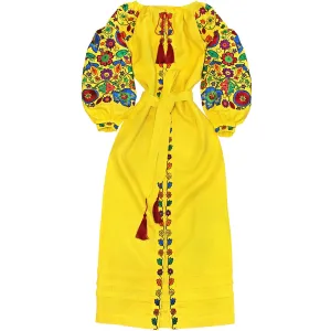 Long embroidered Boho style kaftan