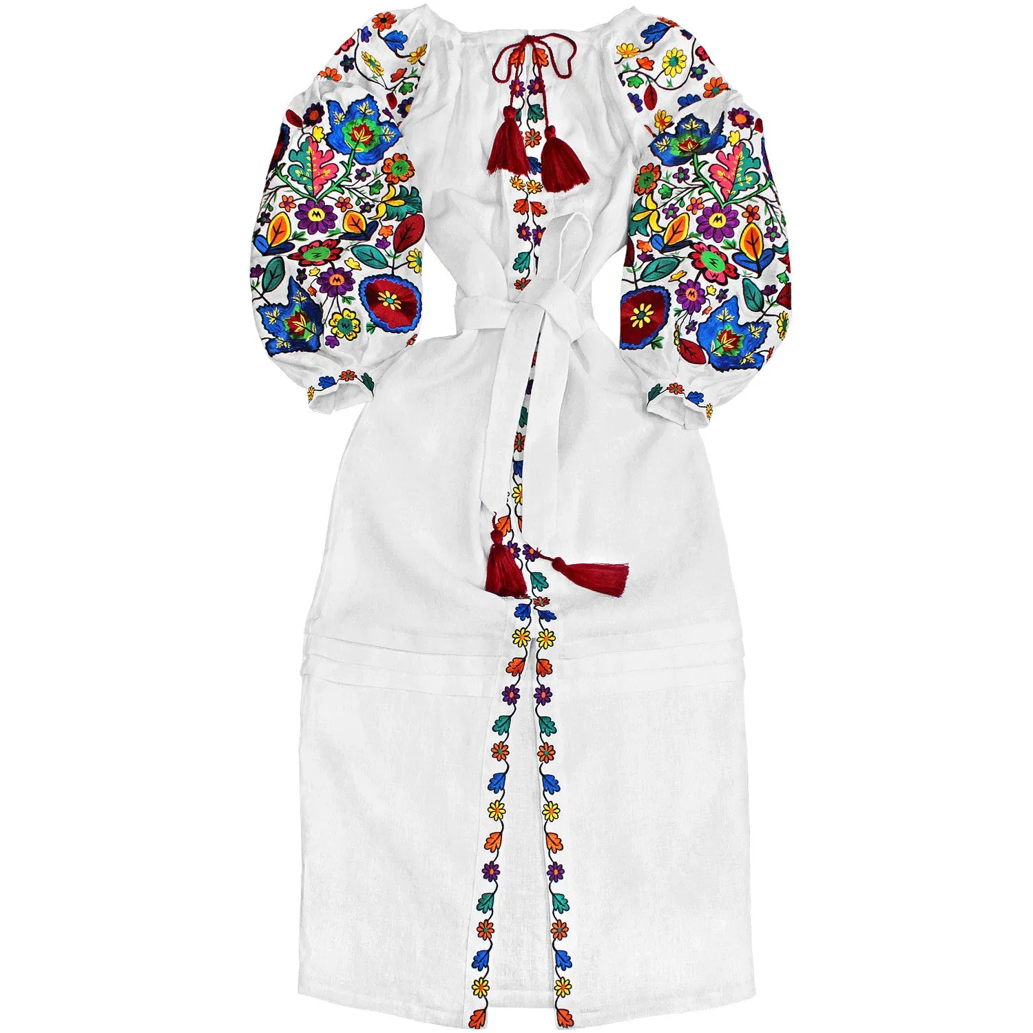 Long embroidered Boho style kaftan